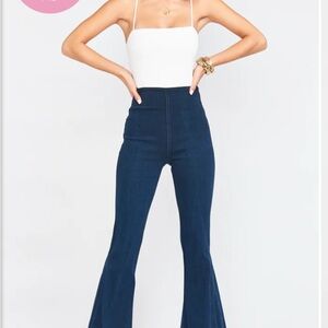 Show Me Your MuMu Berkeley Bells Dark Blue Flare Jeans